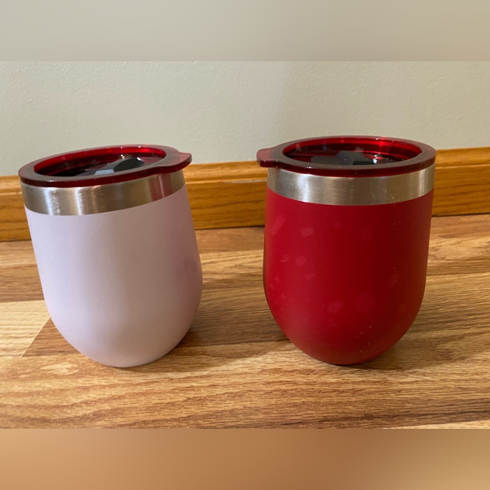 Buc-ees 10 oz Wine Stainless Steel Tumblers Vacuum Double Wall Insulation Lid - Picture 2 of 7